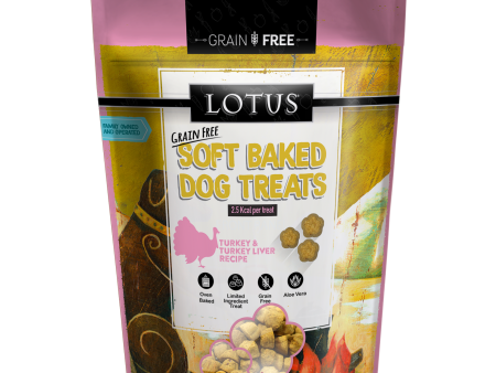 Lotus Soft Baked Grain Free Turkey & Turkey Liver Treats 10oz Online now