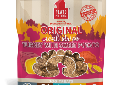 Plato Pet Treats Real Strips Turkey & Sweet Potato Sale