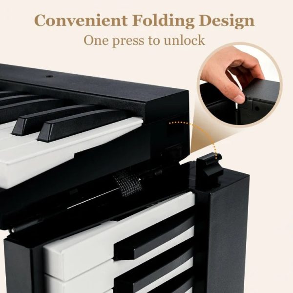 88-Key Foldable Digital Piano with MIDI and Wireless BT Online Sale