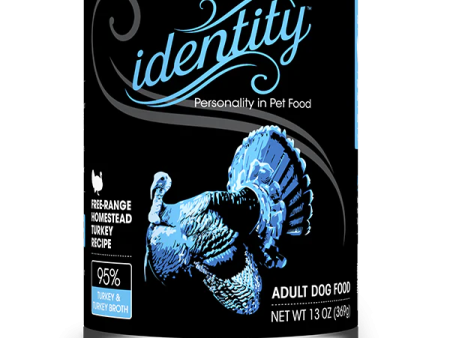 Identity Pet Canned 95% Free Range Homestead Turkey Recipe 13oz Online now