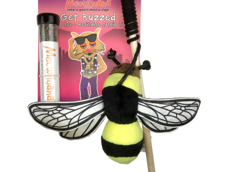 Meowijuana Get Buzzed Bee Wand Refillable Catnip Cat Toy For Discount