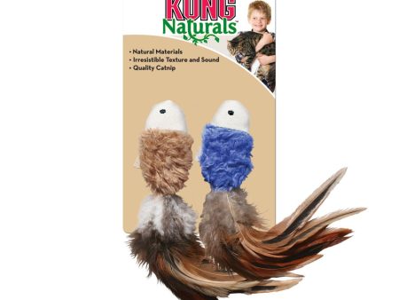 Kong Cat Naturals Crinkly Fish with Feathers 2 Pack Hot on Sale