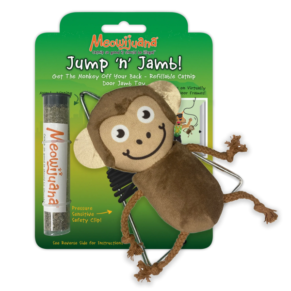 Meowijuana Jump N Jamb Funky Monkey Refillable Catnip Cat Toy Online Hot Sale