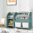 Kids Toy Storage Organizer with 2-Tier Bookshelf and Plastic Bins Fashion