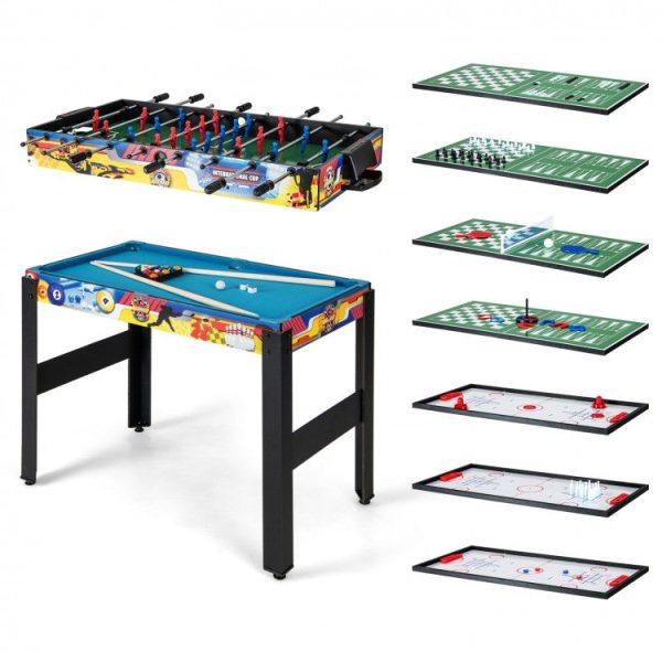 12-in-1 Combo Game Table Set with Foosball, Air Hockey, Pool, Chess and Ping Pong Online Sale