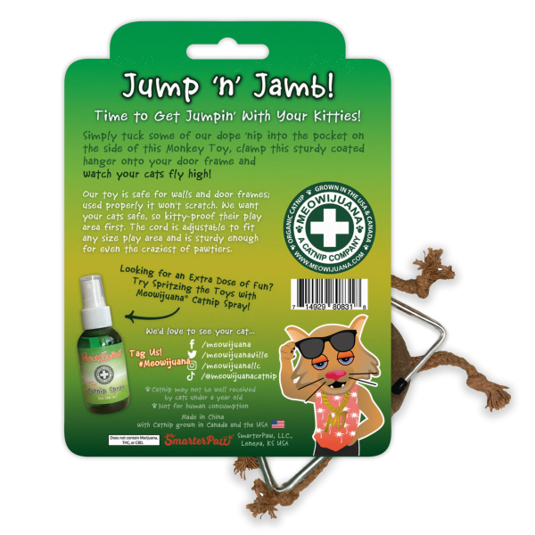 Meowijuana Jump N Jamb Funky Monkey Refillable Catnip Cat Toy Online Hot Sale