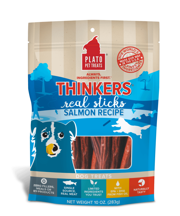 Plato Pet Treats Thinkers Real Sticks Salmon Discount