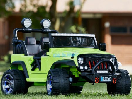 Jeep Wrangler Ride On Car 12V - 2 Seater - Lime Green Online Hot Sale