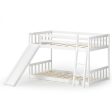 Twin Over Twin Wooden Bunk Bed with Slide Ladder for Kids Cheap