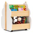 Kids Wooden Bookshelf with Universal Wheels For Sale