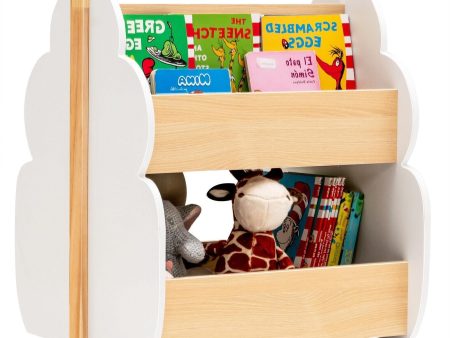 Kids Wooden Bookshelf with Universal Wheels For Sale