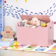 Wooden Toy Chest + Bench - Pink For Sale