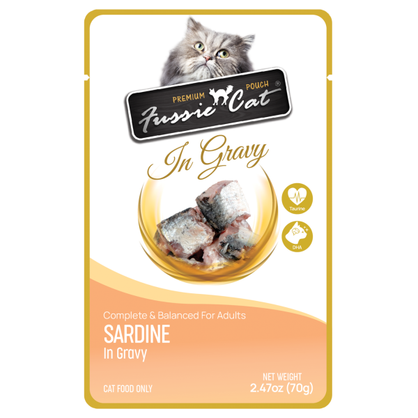 Fussie Cat Pouch Sardine In Gravy 2.47oz Supply