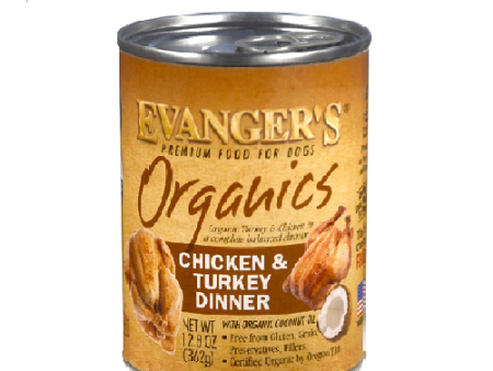 Evanger s Canned Dog Food Organic Chicken & Turkey 12.8oz For Discount