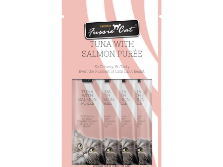 Fussie Cat Tuna & Salmon Puree 4 Pack Fashion