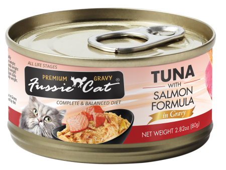 Fussie Cat Canned Tuna With Salmon & Gravy 2.8oz For Discount