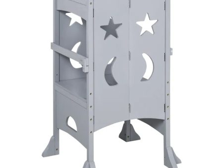 Qaba Kids Toddler Tower - Grey Discount