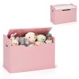 Wooden Toy Chest + Bench - Pink For Sale