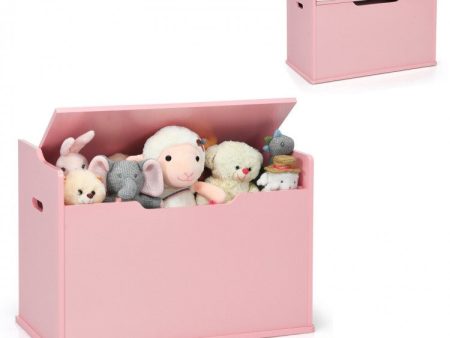 Wooden Toy Chest + Bench - Pink For Sale