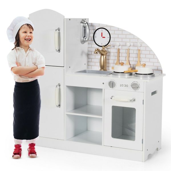 Kids Kitchen Playset Pretend Play Cooking Set with Vivid Faucet and Telephone Supply