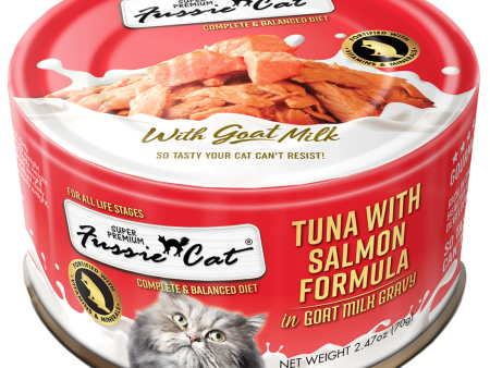 Fussie Cat Canned Tuna With Salmon & Goat Milk Gravy 2.47oz Supply