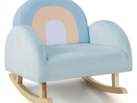 Velvet Toddler Rocking Chair with Wood Frame For Discount