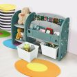 Kids Toy Storage Organizer with 2-Tier Bookshelf and Plastic Bins Fashion