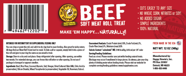 Happy Howie s Beef Soft Meat Roll Treat 12oz Cheap