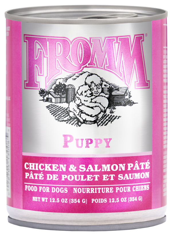 Fromm Canned Dog Food Classic Puppy Chicken & Salmon Pate 12.5oz For Sale