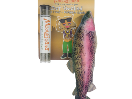 Meowijuana Get Smoked Rainbow Trout Refillable Catnip Cat Toy Fashion