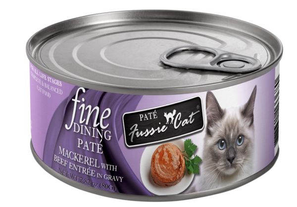 Fussie Cat Canned Fine Dining Mackerel & Beef Pate 2.8oz Online