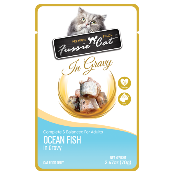 Fussie Cat Pouch Oceanfish In Gravy 2.47oz Online now