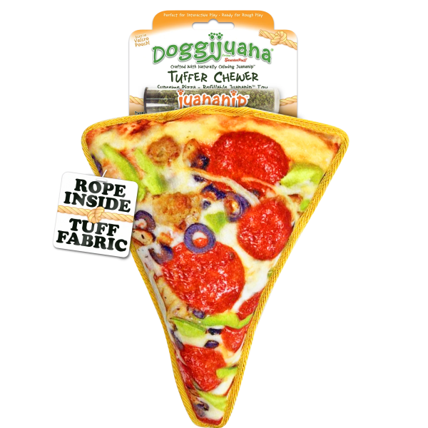 Doggijuana Tuffer Chewer Supreme Pizza Dog Toy Supply