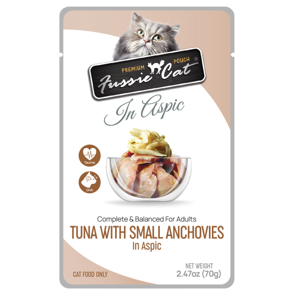 Fussie Cat Pouch Tuna With Small Anchovies In Aspic 2.47oz Discount