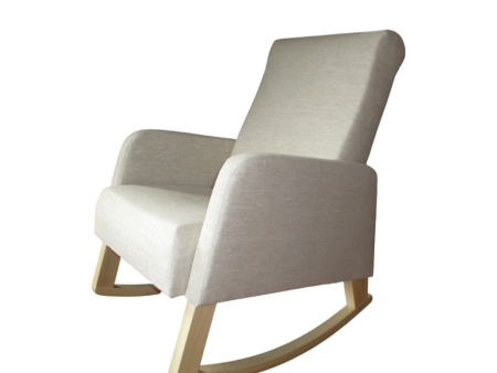 Aspen Rocker in Oatmeal Linen with Natural Wood on Sale