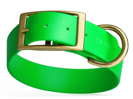 Biothane Waterproof Collar Green Wide Hot on Sale