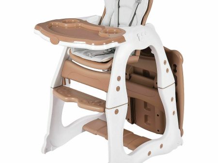 3 in 1 Infant Table and Chair Set Baby High Chair - Brown For Cheap