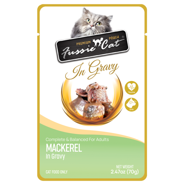 Fussie Cat Pouch Mackerel In Gravy 2.47oz Fashion