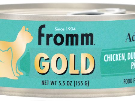 Fromm Canned Cat Food Gold Adult Chicken Duck & Salmon Pate 5.5oz For Sale