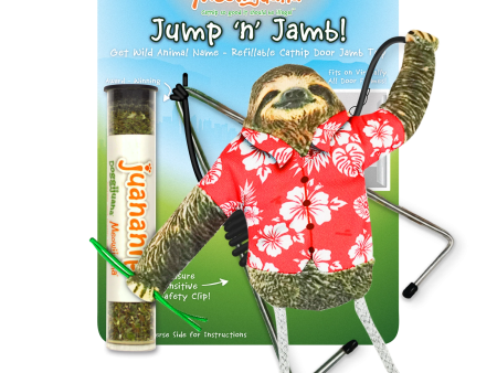 Meowijuana Jump N Jamb Get Wild Sloth Refillable Catnip Cat Toy Cheap