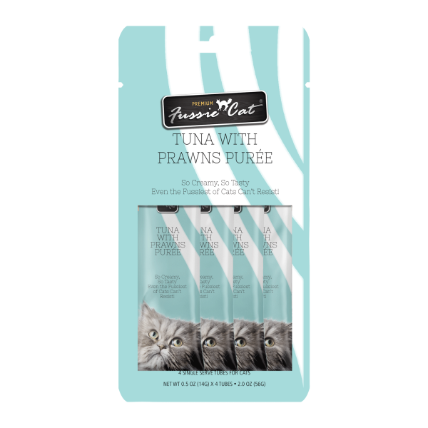 Fussie Cat Tuna & Prawns Puree 4 Pack Discount