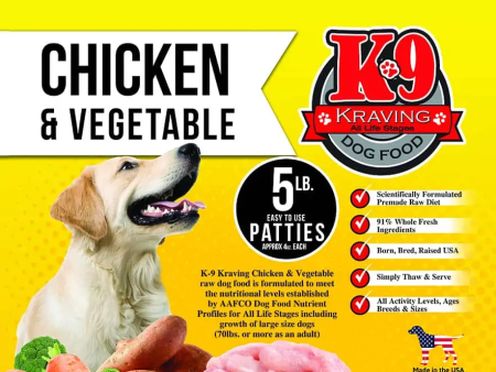 K9 Kravings Raw Chicken & Vegetable Patty 5lb Hot on Sale