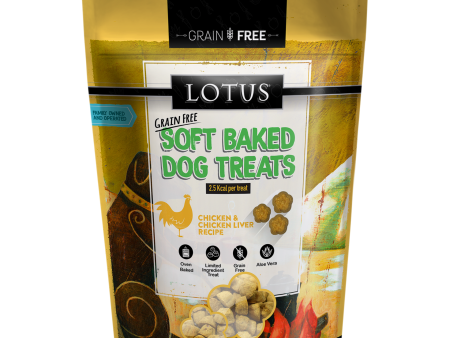 Lotus Soft Baked Grain Free Chicken & Chicken Liver Treats 10oz Online Sale