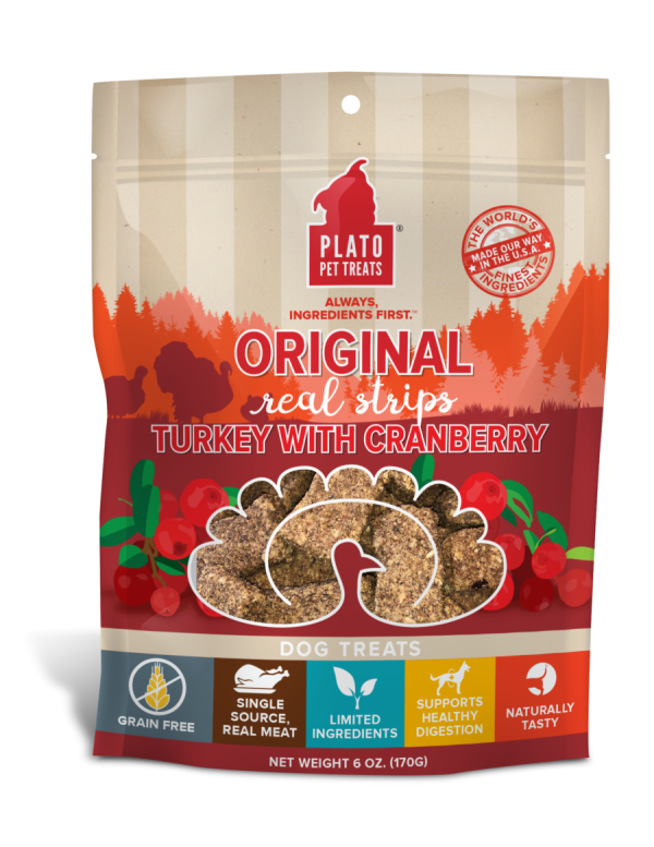 Plato Pet Treats Real Strips Turkey & Cranberry Discount