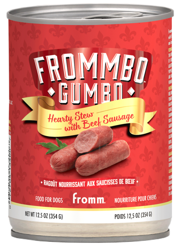 Fromm Canned Dog Food Gumbo Hearty Beef Sausage Stew 12.5oz Hot on Sale