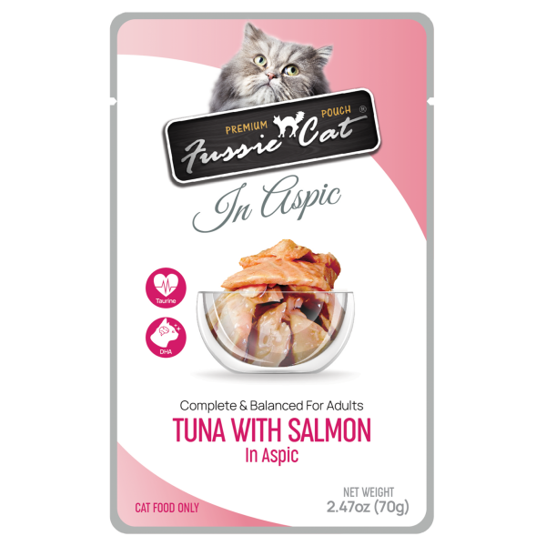 Fussie Cat Pouch Tuna With Salmon In Aspic 2.47oz Hot on Sale