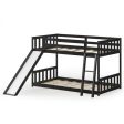 Twin Over Twin Wooden Bunk Bed with Slide Ladder for Kids Cheap