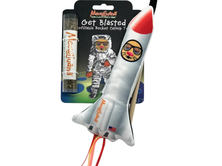 Meowijuana Get Blasted Rocket Wand Refillable Catnip Cat Toy Supply