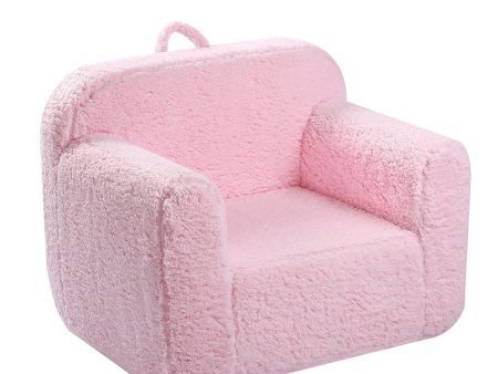 Kids Soft Sherpa Foam Chair Day Bed - Pink Online Sale