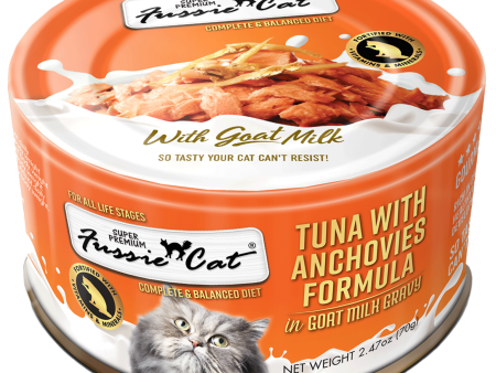 Fussie Cat Canned Tuna With Anchovies & Goat Milk Gravy 2.47oz on Sale